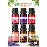 Harmoni Favori Set Esansiyel Uçucu Yağ Buhurdanlık Yağı Hava Nemlendirici Aroma Difüzörü Kokusu Esans 6X10ML - 6'LI SET