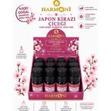HARMONİ Japon Kirazı Çiçeği Esansiyel Uçucu Koku 10ML 12'li Stant Difüzör Esansı Buhurdanlık Yağı ve Oda Kokusu