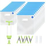 HARMONY PALACE 20 adet yeniden kullanılabilir Sous Vide vakum mühür çanta kiti BPA içermeyen plastik 10M+10L çanta el pompası sızdırmazlık klipleri gıda depolama ve Sous Vide pişirme için