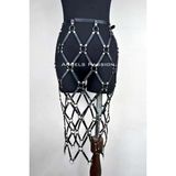 Harness Etek, Deri Örgü Harness Etek, Şık Tayt Üzeri Etek - BRF410 - Kırmızı - 4XL - 5XL