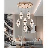 Harold 6'lı 40 Watt Yuvarlak Gold Ledli Modern Salon Avize - Yok