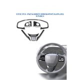 Harphour Honda Civic Fc5 Fk7 Uyumlu Karbon Direksiyon Kaplama 6 Parça Set İthal