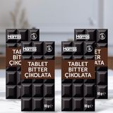 Harras Bitter Tablet Çikolata 80 G x 4 Adet - 80 gr