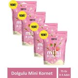 Harras Çilekli Çikolata Dolgulu Mini Kornet 75GR x 4 Adet - 75 gr