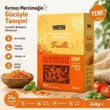 Harras Glutensiz Proteinli Kırmızı Mercimek Makarnası Fusilli 240g