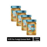 Harras Katkısız Ballı Parçacıklı Yer Fıstığı Ezmesi %70 Fıstık %20 Bal 4 Adet x 350GR - 1,4 kg