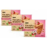 Harras Yulaflı Bisküvi Çilekli Kremalı 240 G x 3 Adet - 720 gr