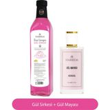 HARREM Gül Sirkesi-Gül Mayası Seti 500 ml Türkiye Menşeli Alkol İçermeyen Aromalı Ürün