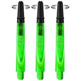Harrows Darts Technology Carbon 360 şaft, Thor-Sports döner karbon üst kısım (orta, yeşil)
