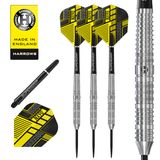 Harrows NX90 Paralel Dart Seti I Profesyonel Dart %90 Tungsten Çelik Uç 22g, 23g, 24g ve 26g Pro Dart I 10 parça Siyah Supergrip Midi Şaftları ve NX90 Uçuşları ile Set - 26g