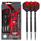 Harrows SUPERGRIP Ultra Dart Seti, %90 Wolfram Çelik Uçlu. 21 g, 22 g, 23 g, 24 g, 25 g, 26 g, 28 g ve 30 g olarak mevcuttur – Supergrip karbon şaftlar dahil, Supergrip kanatları (24 g)