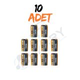 harry 10 ADET 9 Volt Pil - 9V Oyuncak Araba Drone Kumanda Pili -9Volt Çift Başlı Kare Pil