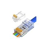 harry 100 Adet Yeni Nesil (Delikli, Açık Uçlu) Cat5 Cat6 EZ RJ45 Konnektör UTP Jack