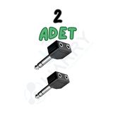 Harry 2 Adet 6.3Mm Stereo Gitar Jak-2 Dişi Aux 3.5Mm Anfi Amfi Çevirici Dönüştürücü Kulaklık Çoğaltıcı