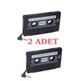harry 2 Adet Oto Teyp Kaset Adaptörü Mp3 Mp4 Cd Çalar Kablolu Araç Aux Dönüştürücü Player