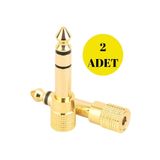 harry 2 Adet Piyano-gitar-anfi Gold 6.3mm Erkek 3.5mm Dişi Adaptör Stereo Kulaklık Mikrofon Dönüştürücü