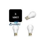 harry 3 Adet 5 Volt 1 Amper Mini Usb Gün Işığı Led Ampul Gece Lamba Okuma Işığı Çocuk Odası Lambası