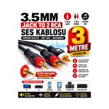 Harry 3 Metre 1.Kalite Stereo 3.5Mm To 2 Rca Kablo Aux 5 1 Ses Sistemi - 3M Alltın Uç