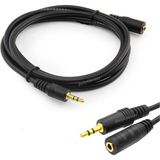 Harry 3 mt Aux Stereo 3.5 mm Ses Kulaklık Uzatma Kablosu 3 mt Paraziti Önleyen Altın Kaplama Uçlar - Siyah