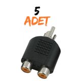 harry 5 Adet 1 Erkek Rca - 2 Rca Dişi Jak Jack Rca Fiş To Çift Dönüştürücü Çevirici Çoğaltıcı