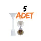 harry 5 Adet Full Bakır Porselen Asma Duy Takımı Tij Takımı E27 E-27 Duy Muhafazalı Sarkıt Duy Tekli Avize
