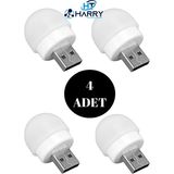 Harry Mini USB Taşınabilir LED Ampul Lamba Ergonomik Gece Lamba Okuma Işığı Çocuk Odası Koridor Aydınlatma - 4 ADET
