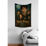 Harry Potter Afiş Desenli Duvar Örtüsü Duvar Halısı Tapestry Süetimsi Dokulu%100 Polyester Kumaş