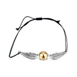 Harry Potter Altın Snitch Ayarlanabilir Siyah İpli Bileklik