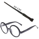 Harry Potter Asası 30 cm ve Siyah Çerçeveli Harry Potter Gözlüğü Seti (5067)