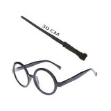 Harry Potter Asası ve Siyah Çerçeveli Gözlük Seti