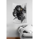 Harry Potter Çizim Desenli Duvar Örtüsü Duvar Halısı Tapestry Süetimsi Dokulu%100 Polyester Kumaş
