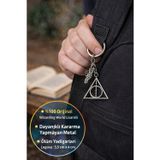 Harry Potter Deathly Hallows Anahtarlık Lisanslı Metal Ölüm Yadigarları Gümüş Renkli