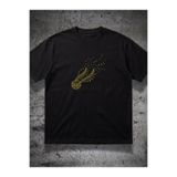 Harry Potter Golden Snitch Baskılı Oversize Unisex Pamuklu Siyah T-shirt DFG03SB