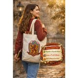 Harry Potter Gryffindor Bez Çanta Warner Bros Lisanslı Tote Bag Okul Alışveriş Organik Dayanıklı Eco