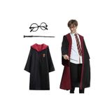 Harry Potter Gryffindor Kapişonlu Çuk Kostüm + Asa + Gözlük Seti 7-8 Yaş TYC65BE3139DDBA07539ADB00