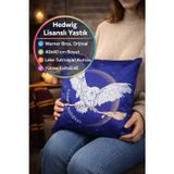 Harry Potter Hedwig Lisanslı Mavi Yastık 40X40 Cm Dekoratif Kırlent Warner Bros