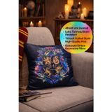 Harry Potter Hogwarts Logo Yastık 40x40 cm Lisanslı Leke Tutmaz Dekoratif Kırlent