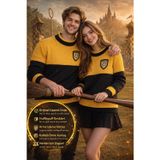 Harry Potter Hufflepuff Quidditch Kazak Lisanslı Sarı Siyah Örme Sweatshirt Unisex - L Beden