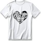 Harry Potter Kalp Model Movie T-Shirt Unisex %100 Cotton Pamuklu Rahat Regular Baskı Tişört - Beyaz - XL