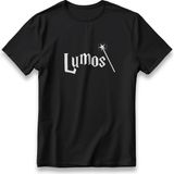 Harry Potter Lumos Model T-Shirt Unisex %100 Cotton Pamuklu Rahat Regular Baskı Tişört - Siyah