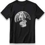 Harry Potter Ölüm Yadigarları Üçgen Movie Model T-Shirt Unisex %100 Pamuklu Regular Baskı Tişört - Siyah - XL