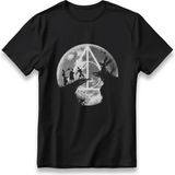 Harry Potter Ölüm Yadigarları Üçgen Movie Model T-Shirt Unisex %100 Pamuklu Regular Baskı Tişört - Siyah