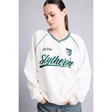 Harry Potter Oversıze V Yaka Baskılı Kalın Kumaş Sweatshirt
