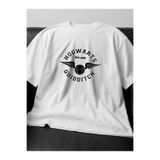 Harry Potter Quidditch Baskılı Oversize Unisex Pamuklu Beyaz Tişört DSA23SB