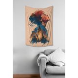 Harry Potter Silüeti Desenli Duvar Örtüsü Duvar Halısı Tapestry Süetimsi Dokulu%100 Polyester Kumaş