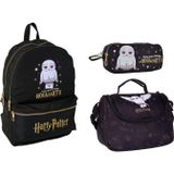 Harry Potter Siyah Okul Çantası,beslenme Çantası ve Kalem Kutu