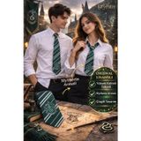 Harry Potter Slytherin Kravat Wizarding World Lisanslı Çizgili Yeşil Cosplay