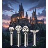 Harry Potter Temalı Kitap Ayraç Seti -4'lü - Siyah-Beyaz