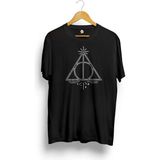 Harry Potter The Deathly Hallows Icon Baskılı Tişört - Siyah - M