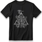 Harry Potter The Deathly Hallows Movie Model T-Shirt Unisex %100 Cotton Pamuklu Regular Baskı Tişört - Siyah